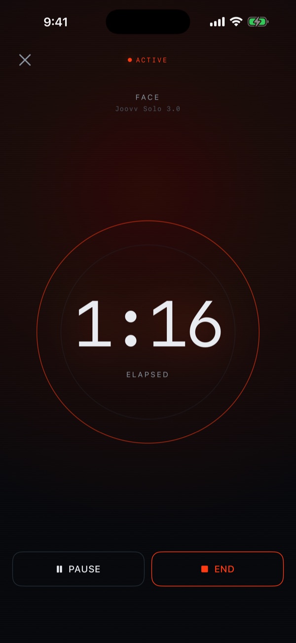 Radia session timer at 1:16